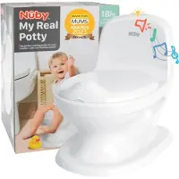 Nûby Dr. Talbot's Nuby Plaspotje - Wc met deksel en - doorspoelgeluid - Trainingstoilet - Antislip - Met opbergruimte voor doekjes - Wit