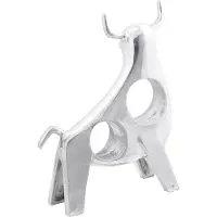 vidaXL Stierensculptuur Zilver 22 x 9,5 x 34 cm Aluminium