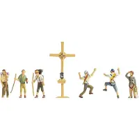 Noch 36874 N Bergbeklimmers met bergkruis figuren Geverfd, Staand