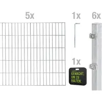 Alberts Dubbelstaafmat hekwerk Basisset Hoogte: 80 - 160 cm, totale lengte: 4 - 30 m, voor plaatsing in beton (set)