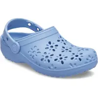 Crocs Schoolkind/Tiener classic floral cut out clogs blauw Meisjes EVA - maat 33/34