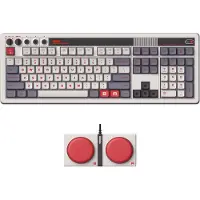 8Bitdo Retro 108, Volledige grootte (100%), Bekabeld en draadloos, USB + RF draadloos + Bluetooth, Mechanische schakelaar, Grijs