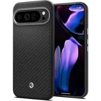 Spigen Enzo Aramid Hoesje Geschikt voor Google Pixel 9 Pro XL - Aramide Back Cover - Militaire Standaard - Matte Zwart