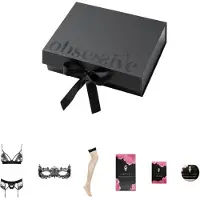 Obsessive Wonderia - lingerie cadeau box - 6-delig (zwart) - L/XL