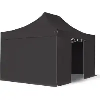 TOOLPORT 3x4,5 m Easy up partytent met zijwanden, PROFESSIONAL alu 40mm, zwart