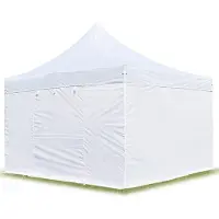 TOOLPORT 4x4 m Easy up partytent PVC met zijwanden, PROFESSIONAL alu 40mm, wit