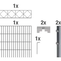 Alberts dubbel gaashekwerk Bergen staalhekwerk antraciet hoogte 100 - 160 cm, lengte 2 - 20 m