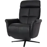 Mendler Relaxfauteuil -L10, design TV-fauteuil TV-fauteuil relaxfauteuil, draaibare relaxfunctie, volledig leer ~ zwart
