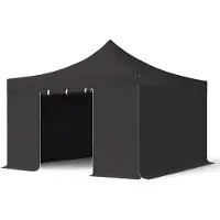 TOOLPORT 4x4 m Easy up partytent met zijwanden, PROFESSIONAL alu 40mm, zwart