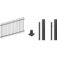 Alberts 511616 compleet hekwerkset verst., voor montage op harde ondergrond, mat zwart, hoogte 100 cm, lengte 4 m