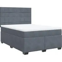 vidaXL Boxspring met matras fluweel donkergrijs 140x200 cm