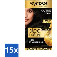 Syoss Oleo Intense - Haarverf - 1-10 - Intens Zwart - 115ml x 15