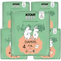 Moomin Baby Eco Wegwerpluiers - 210 stuks - Maat 4 - 7 t/m 14 kg - Hypoallergeen – Gevoelige Huid – Parfumvrij - MaandBox