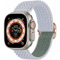 IMoshion Elastisch nylon bandje voor de Apple Watch | 44/45/46/49 mm - Lichtgrijs