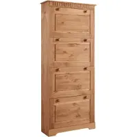 Notio Living Lisa-Schoenenkast - 4 Kleppen - Bruin Grenen