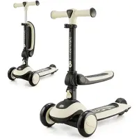 Kinderkraft HALLEY 2-in-1 Loopfiets & Step – Verstelbaar Zadel & Stuur – LED Wielen – Voor kinderen 1-5 jaar – Wit
