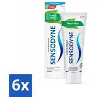 Sensodyne 6 x - Tandpasta - Fresh Mint - Frisse Adem - 75 ml - Tandpasta - Gevoelige Tanden - - Fluoride - Tandglazuur