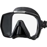 Tusa Freedom HD M1001QB – Premium snorkelmasker & duikbril van hypoallergeen siliconen met breed panoramisch zicht en één venster – Zwart/Zwart – M1001QB BK