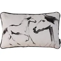 Gek op kussens! Sierkussen velvet two horses | 30 x 50 cm | velvet/polyester