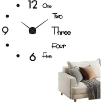 OKWISH Wandklok - 3D Wandklok - Glow in the Dark Klok - Grote Wandklok 130cm - Stille Klok - Acryl - Zwart