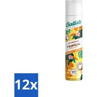 Batiste - Tropical - Droogshampoo - Tropische Geur - Verfrist en Stylet - 200ml - Voordeelverpakking - 12 stuks
