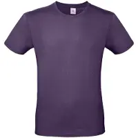 B&C Set van 3x stuks paars basic t-shirt met ronde hals voor heren - katoen - 145 grams - paarse shirts / kleding, maat: S (48)