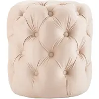 CLP Drancy Poef - rond - zitzak - hocker - velvet - creme