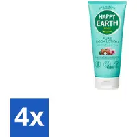 Happy Earth – Bodylotion – 100% Natuurlijk – 200 ml - Voordeelverpakking - 4 stuks
