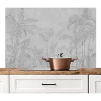 KitchenYeah Spatscherm keuken 120x80 cm - Kookplaat achterwand Beton - Patroon - Grijs - Muurbeschermer - Spatwand fornuis - Hoogwaardig aluminium