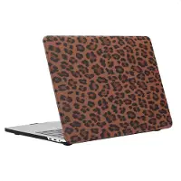 Selencia Sabi Laptop Cover Panterprint voor de Apple MacBook Pro 16 inch (2021 / 2023 M3 / 2024 M4 / 2026 M5) - Mocha Brown