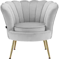 Loft 24 Kelsey-Gestoffeerde Accent Stoel in Fluweel Grijs
