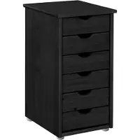 Loft 24 Gava-Commode - 6-laden - Zwart Grenen