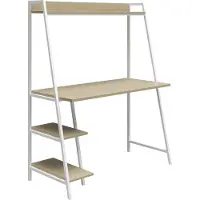Novogratz Bureau met kast Bushwick met 3 vaste planken, onderstel van metaal, hoogte 137,5 cm (1 stuk)
