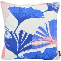 Gek op kussens! Pink blue ginkgo | 45 x 45 cm | kussenhoes | katoen/polyester