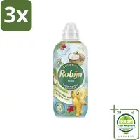 Robijn 3 x – Wasverzachter – Kokos Sensation – 765 ml - Grootverpakking - Wasverzachter Kokos - Wasverzachter Tropisch - Wasverzachter Fris - Wasverzachter Voor Textiel - Wasverzachter Voor Beddengoed
