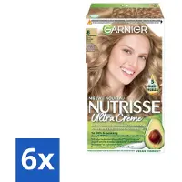 Garnier - Nutrisse Ultra Crème 8 - Haarkleuring - Lichtblond - Intens Voedend - Permanente Kleur - Voordeelverpakking - 6 stuks