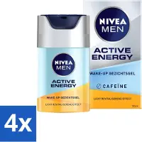 Nivea MEN - Active Energy - Wake-up Gezichtsgel met Cafeïne - 50 ml - Voordeelverpakking - 4 stuks