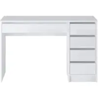 Vente-unique Bureau met 5 lades - Glanzend wit - JENEMI