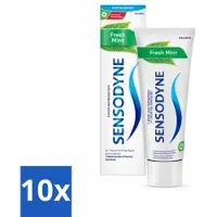 Sensodyne 10 x - Tandpasta - Fresh Mint - Frisse Adem - 75 ml - Gevoelige Tanden - Tandpasta - Fluoride - Frisse Adem - Tandglazuur