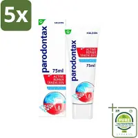 Parodontax 5 x - Tandpasta - Active Repair Tandvlees - Fresh Mint - 75 ml - Grootverpakking - Tandvlees Herstellen - Bloedend Tandvlees - Gezwollen Tandvlees - Tandplak Verwijderen - Frisse Adem