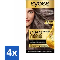 Syoss - Oleo Intense 7-56 Mokka Donkerblond - Haarverf - Zonder Ammoniak - Grijsdekking - Langdurige Kleur - Voordeelverpakking - 4 stuks