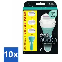 Wilkinson Sword - Navulmesjes - Intuition 2-in-1 Sensitive Care - 3 mesjes - Bulkverpakking - 10 stuks