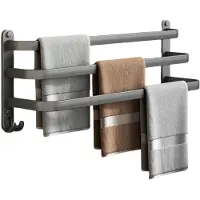 BUDDLEY Handdoekrek Muur - 60cm breed - Badkamer - Handdoekenrek - Handdoekstang - Handdoek Rek - Staand - Handoekrek - Handdoekhouder - Vrijstaand - Handdoekstang