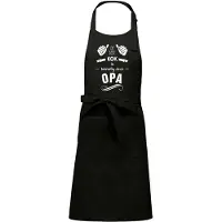 Kariban Cadeauschort - Tekstschort - Keukenschort met je naam - BBQ schort - verjaardag - vaderdag - De beste kok is toevallig deze Opa - zwart