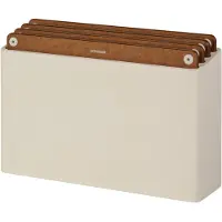 ComBekk Snijplankenset 4pcs - 100% Gerecycled ABS en FSC Geperst Hout – Microplasticvrij - Antibacterieel - Vaatwasser bestendig – Bruin/Sand – 20x30 cm