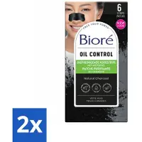 Bioré – Houtskool Neusstrips – Diepreinigend – 6 strips - Voordeelverpakking - 2 stuks