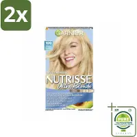 Garnier - Nutrisse Ultra Blond 100 - Haarkleuring - Zeer Zeer Licht Blond - Verhelderend - Permanente Kleur - Voordeelverpakking - 2 stuks - Haarverf - Permanente haarkleur