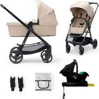 Kinderkraft Kinderwagen Newly 4-in-1 Pro Sand Beige met Autostoel en Base