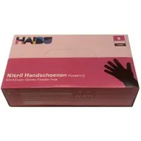 Haibu Essentials Nitril Handschoenen Poedervrij Zwart - Wegwerp Handschoenen Maat S - 100 Stuks