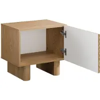 Vente-unique Set van 2 nachtkastjes met 1 deurtje - MDF - Kleur: houtlook - LUDIMA